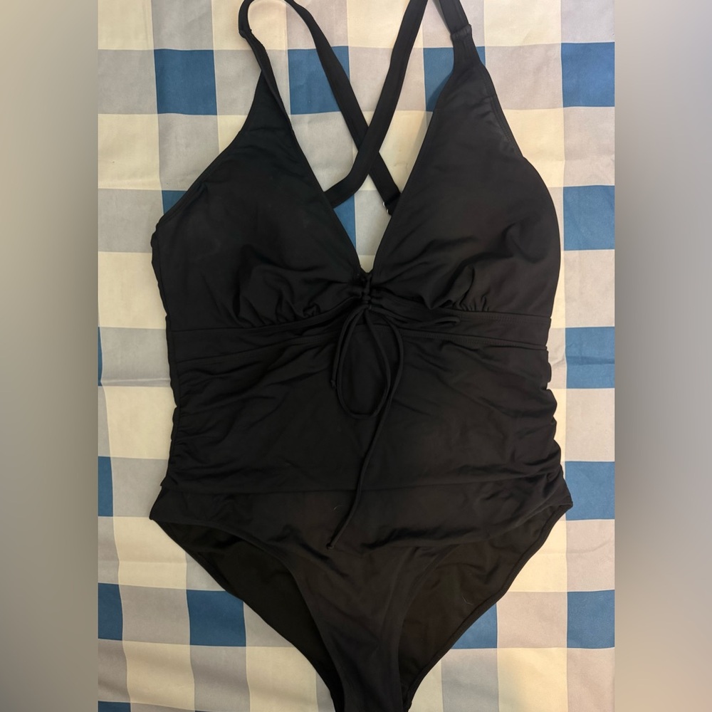 Women’s Black One Piece strappy Swimsuit
